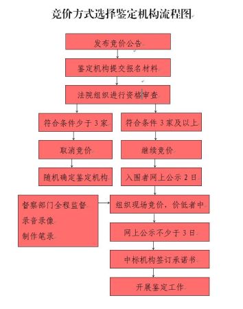 竞价方式选择鉴定机构流程图