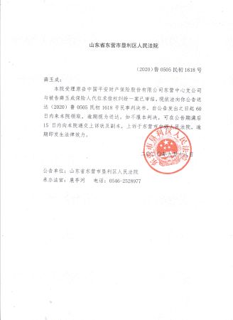 （2020）鲁0505民初1618号—薛玉成