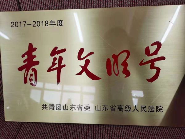 黄河涯法庭荣获青年文明号
