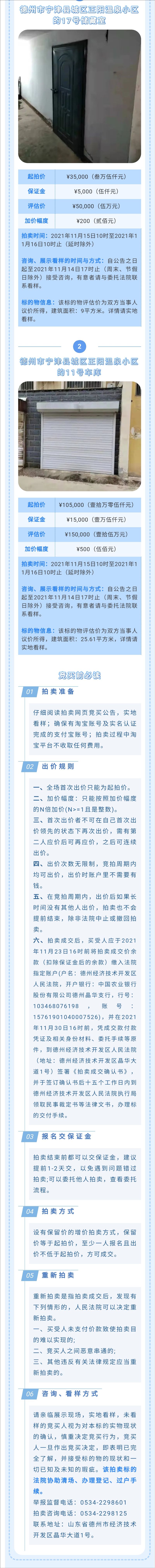 2德州市宁津县城区正阳温泉小区一处储藏室与一处车库即将拍卖(1)